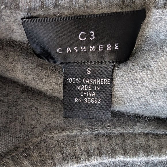 C3 100% Cashmere Grey Sweater, Size S - Picture 7 of 10